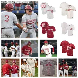 2023 NCAA MEN MENS Custom Alabama Crimson Tide Baseball Jerseys Braylon Myers Jackson Reynolds Jacob McNairy Luke Holman Hagan Banks Jaxson West Skyler Hutto