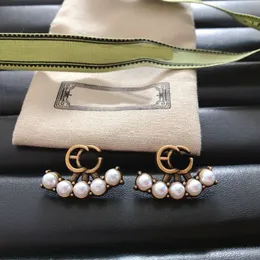 Orecchini di design G Lettera Orecchini con diamanti Orecchini con perla Orecchini donna vintage Orecchini di lusso Accessori per gioielli per feste di nozze