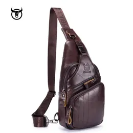 Evening Bags Famous brand Genuine Leather Men Messenger Bag Casual Crossbody Fashion Men s Handbag men chest bag Male Shoulder 231006