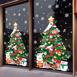 Naklejki ścienne Dekoracja Bożego Narodzenia naklejki na okno Święty Mikołaj naklejka choinka świąteczna dekoracja szklane naklejki okienne naklejki 231005