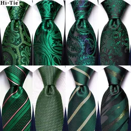 Bow Ties Paisley w paski Green Silk Tie