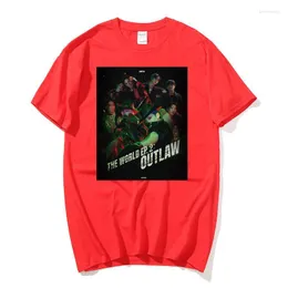 Men's T Shirts Kpop 2023 ATEEZ THE WORLD EP.2 : OUTLAW Man/Women Harajuku T-shirt Round Neck Short Sleeve Casual Unisex Streetwear COTTON