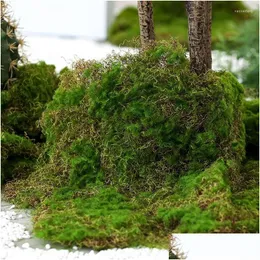 Decorative Flowers Wreaths 50X50Cm Artificial Moss Lawn Grass Garden Fake Turf Simation Green Plant For Party Micro Landscape Decorati Dhtaq