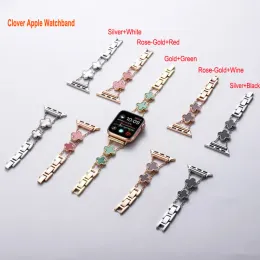 أشرطة البرسيم المنقولة لفرقة Apple Watch 38 40 41 42 44 45 مم سوار حزام خفيف من الفولاذ المقاوم للصدأ استبدال G231072PE-3