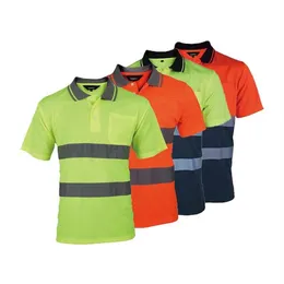 남자 티셔츠 2 톤 작업 셔츠 반사 안전 의류 빠른 건조 짧은 슬리브 티셔츠 보호 천을위한 남성 티셔츠 반사 안전 의류.