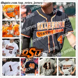 Il nuovo baseball dell'Oklahoma College indossa i NCAA State Cowboys #4 Andrew Navigato 7 Max Hewitt 15 Cade Cabbiness 34 Jensen Elliot