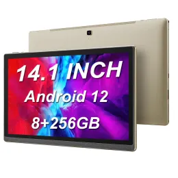Super New 14,1 tums tablett PC Android 12 8GB+256 GB 4G Telefonsamtal Bluetooth 5G WiFi Pad 10000mAh Kids Learning Tab