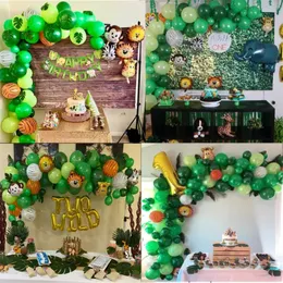 Altri articoli per feste per eventi 109 pezzi di foglie di palma animali palloncini ghirlande kit arco forniture per caccia nella giungla festa di compleanno per bambini ragazzo decorazione per bambini 231005