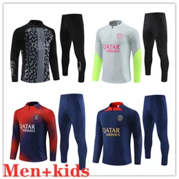 2023 2024 Mbappe Marquinhos Hakimi Soccer Jacket Tracksuit 23 24大人の子供幼い男の子サッカートレーニングスーツジョギング生存