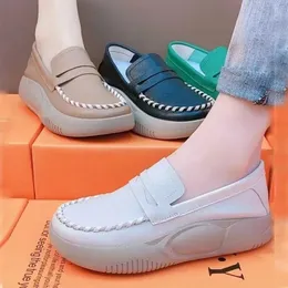 Slippers Thick soled Casual Slip on Loafer Spring and Autumn Comfortable Soft soled Color blocking Women s Shoes 231006