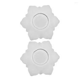 Candle Holders 2 Pcs Lotus Candlestick Mold Silicone DIY Holder Molds Tray Silica Gel Concrete