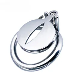 SeLgurFos Chastity Cage Flat Penis Cages Male Metal Ultra Small Chasity Belt with Penis Ring Ventilation Sissy Cock