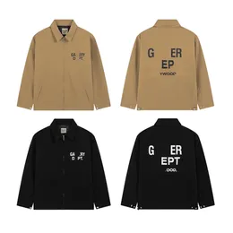 GZ GALIEPY DERT Marca Carta LOGOTIPO Impresso Coach Jacket Casaco Moda Top Roupas Oversize Casual Jumper Streetwear Homens Mulheres tecido de algodão Preto Marrom S ~ XL