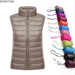 Women's Jackets Ultralight Down Vest Women Sleeveless Women White Duck Down Waistcoat Puffy Padded Warm Vest Jacket 231005