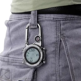 Outdoor Gadgets 1 pc Carabiner watch Multifunctional electronic pocket Waist Pocket Luminous outdoor sports backpack 231006