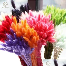 Decorative Flowers Wreaths Natural Dried Flower Tail Grass 20/50Pcs/Bunch Colorf Tails Dry Bouquets Plant Stems Material Home Decor Dr Dhfdb