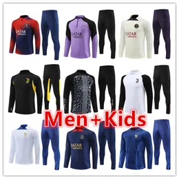2023 2024 Men Kids Kids Soccer Tracksuit Training Suit Trackseys Set Kit 22 23 24 Mens Survlement de Football Jersey Tracksuit