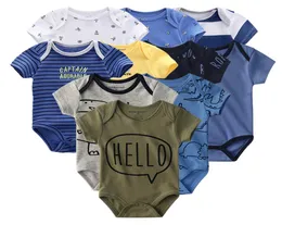 Bdby Set di abbigliamento 10 pezzi Set di vestiti per neonato in cotone nato unisex Cartoon Solid Girl manica corta tuta stampa Ropa Bebe 07077722764