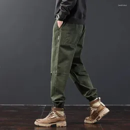 Men's Pants Autumn And Winter Men Cotton Solid Color Loose Casual Safari Style Pocket Army Green Workwear Baggy Hosen