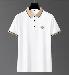 Camiseta masculina de manga curta da moda negócios casual polo masculino letra b bordado no peito logotipo sólido