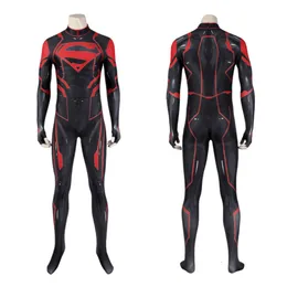 New Red Superhero Cosplay Costume Disguise Man Zentai Suit Cool Boy Elastic Superhero Masqurade Costume Outfit for Mancosplay