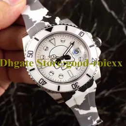 2 Style zegarek na rękę Męskie Crown Crown Bamford Watch Mężczyźni randka biała ceramiczna obrotowa ramka nurkowa sport 116618 Osterflex zegarki248v