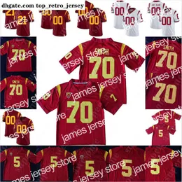 NOVA American College Wear USC Trojans Camisa de Futebol Tyron Smith 1 Williams 20 Mike Garrett 2