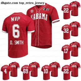 Nowe mistrzostwo noszą 2021 CFP National College Alabama Tide Baseball Jersey Crimson Special Devonta Smith Dylan Moses