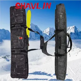 Sacos de snowboard de esqui Preto Denim SnowboardSkis Bag No Silent Wheels | Bolsa para esquis Mochila para snowboard 231005