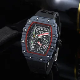 Pełne funkcjonalne męskie zegarki Automatyczne zegarki czarny niebieski kolor Luminous kalendarz 43 mm pokrętło Silicoen Pasek Man Watch214f