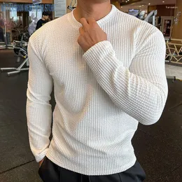 男性用セーターの筋肉トレーニング服カジュアルスポーツ長袖のトップ通気性ランニングトレーニングプルオーバーボトムシャツ