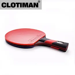 Bord Tennis Raquets Högkvalitativ kolträa Bord Tennisracket med gummi pingpong paddel kort handtag rackl lång offensiv 231006