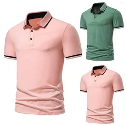 Men's T Shirts Men Spring Summer Fashion Sports Leisure Top Shirt Wicking Elegant Lapel Button Short Sleeve