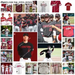 Ny NCAA bär college anpassad Stanford Cardinal Baseball Jersey 41 Matt Swartz 45 Max Meier 46 Jaden Bruno 49 Drew Dowd 50 Gavin Nalu 1