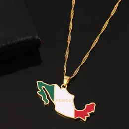 Collana con bandiera della mappa del Messico Collana con ciondolo moda nazione per donna Colletto in maglione Speciale festa nazionale Regalo commemorativo Collane con ciondolo gioielli224d