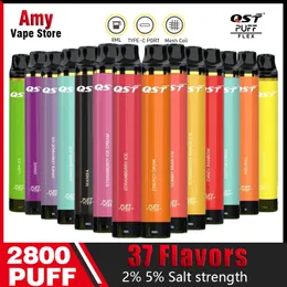 Oriina Puff FEX 2800 PUFS 0st 2800 Dostęp 37 Smaki E-Ioarettes Vape Deechable Zestawy urządzeń 850 mAh Securty kod baterii Wstępnie filane 8 ml Waporyzator Waporyzator