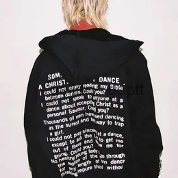 Erkek Hoodies Sweatshirts 23SS Vintage siyah hırka fermuar erd hoodies erkek kadınlar arka tırnak üzerine yazı