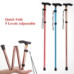 Trekking Poles Walking Stick Handing Trail Ultralight 4 Section Justerbara käppar Aluminiumlegering Vikning 231005