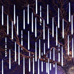 لوازم الحفلات الأخرى LED Meteor Shower Lights Flight Falling Raindrop Fairy String Light Christmas Holiday Party Decor 30/50cm 8 Tubes 231005