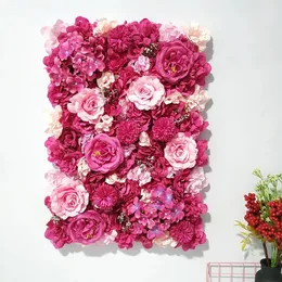 Juldekorationer Artificial Rose Flower Wall Panel Wedding Home Party Jul Decoration Peony Hydrangea Backdrop Decor 231005