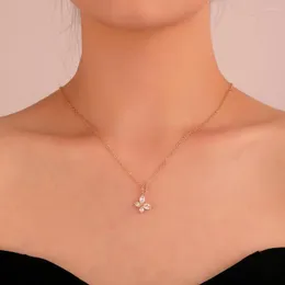 Colares pingentes micro-incrustados zircon borboleta colar 2023 para mulheres cor de ouro clavicular cadeias moda jóias acessórios