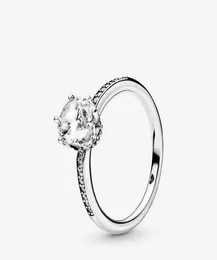 Anillo solitario de corona brillante transparente de plata de ley 925 auténtica para mujer, anillos de compromiso de boda, accesorios de joyería de moda 2535171