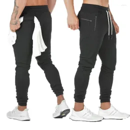 Mäns byxor Hög Jogging Men Sport Sweatpants Running Joggers Cotton Trackpants Slim Fit Bodybuilding Trouser NN21