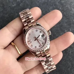 6 cores relógios de pulso 279135rbr-0001 279383RBR 179383 28mm dois tons diamante dial eta 2617 movimento mecânico automático feminino lady224i