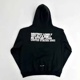 Herrtröjor tröjor nya lyxiga alyx playboi carti hela förstör ensamma pullover hoodies hoody hooded tröjor sammet bomull tjock fleece oss #40 j231006