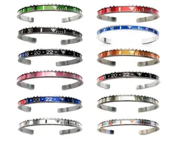 Bangles Mixed Style Stainless Steel Manchette Open Initial Cuff Bangle Speedometer Bracelet SP013213520