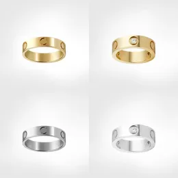 Anel designer jóias titânio aço luxo clássico 4mm 5mm 6mm mulheres homens com nunca fade anéis de diamante parafuso liga moda casamento aniversário casais presente