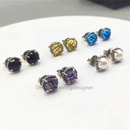 luxury Four-prong earrings bijoux fashion Treasure designer shipping jewelry free 8mm Colorful woman Earrings earring Fashionable Womens High-end Jewelry TAQ4