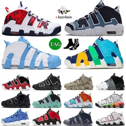 Uptempos More Basketball Shoes 96 for Mens Womens Tempos Scottie Pippen Triple Black White University Blue Red Multi-Color OG trainers sports sneakers