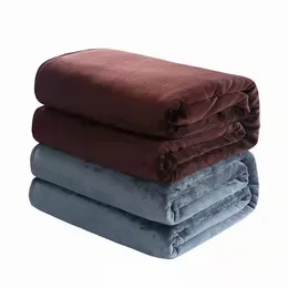 Battaniyeler Yataklar için Kış Flanel Battaniyeler 230gsm Katı Mavi Sıcak İnce Mercan Polar Yatak Yatak Kapağı Sahte Kürk Ekose Battaniye 231005